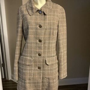 Banana Republic Beige Plaid Trench Coat